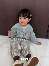 ［pipi］Soft stripe jogger pants