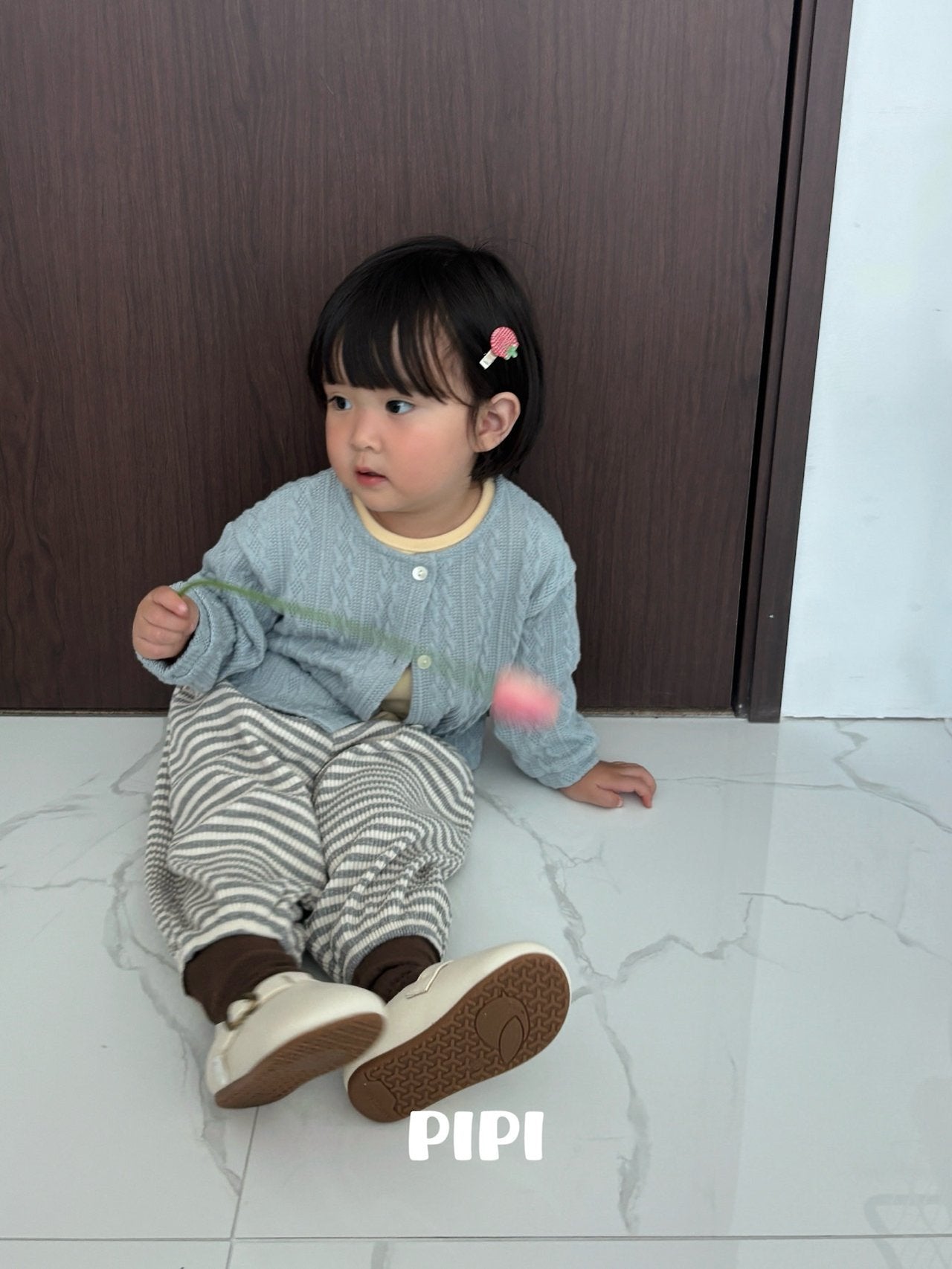 ［pipi］Soft stripe jogger pants