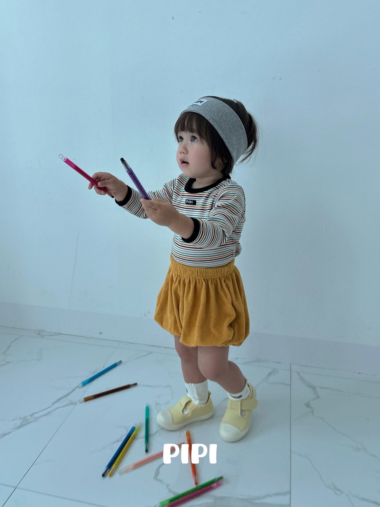 ［pipi］Rainbow stripe tee