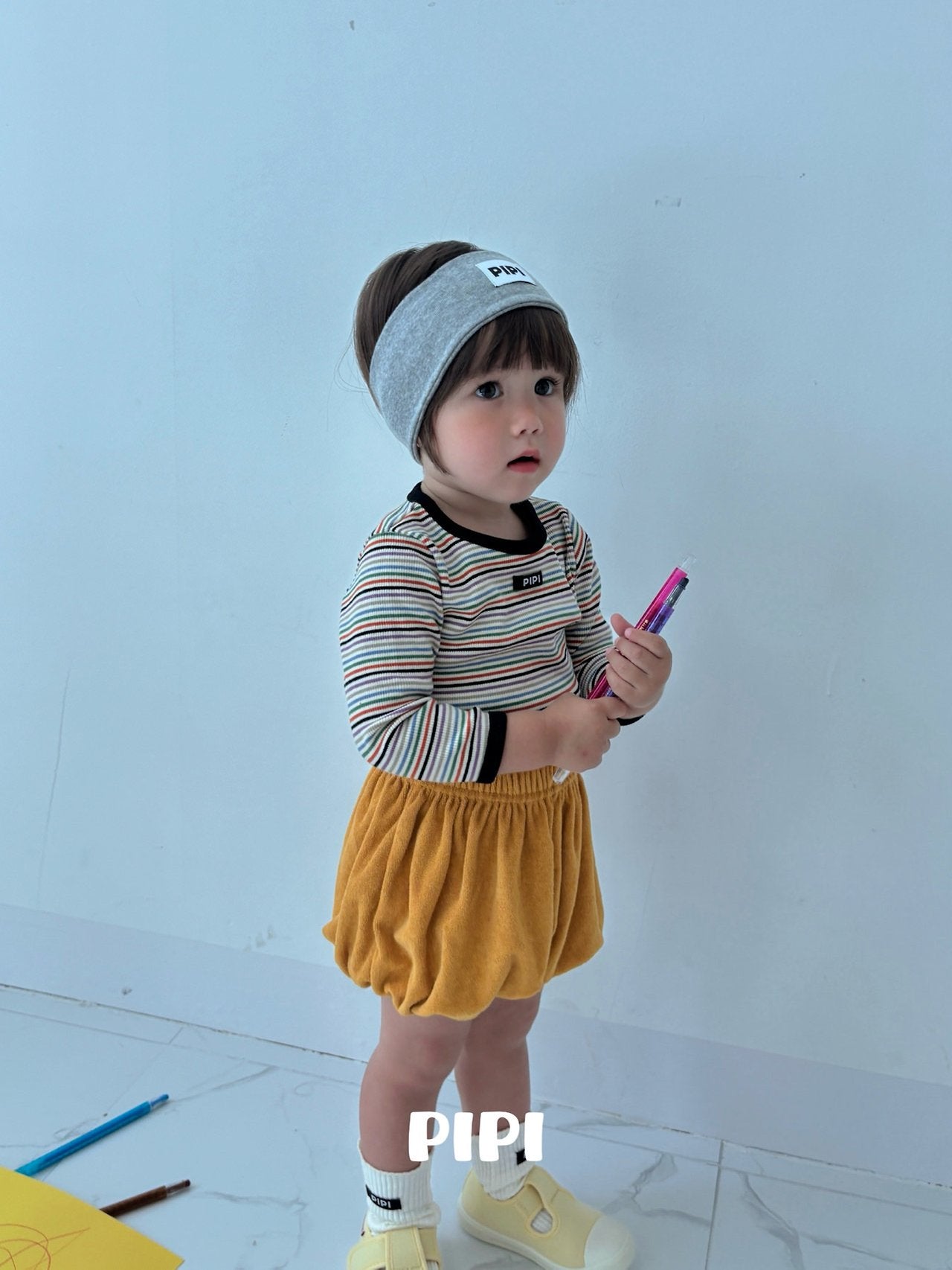 ［pipi］Rainbow stripe tee