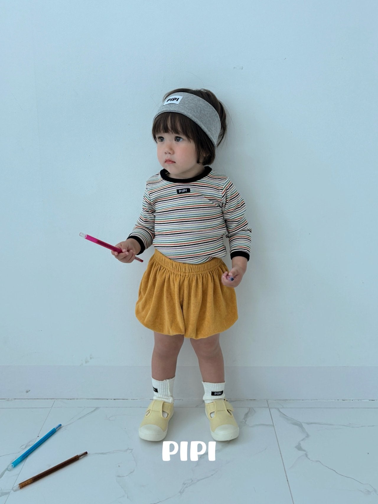 ［pipi］Rainbow stripe tee