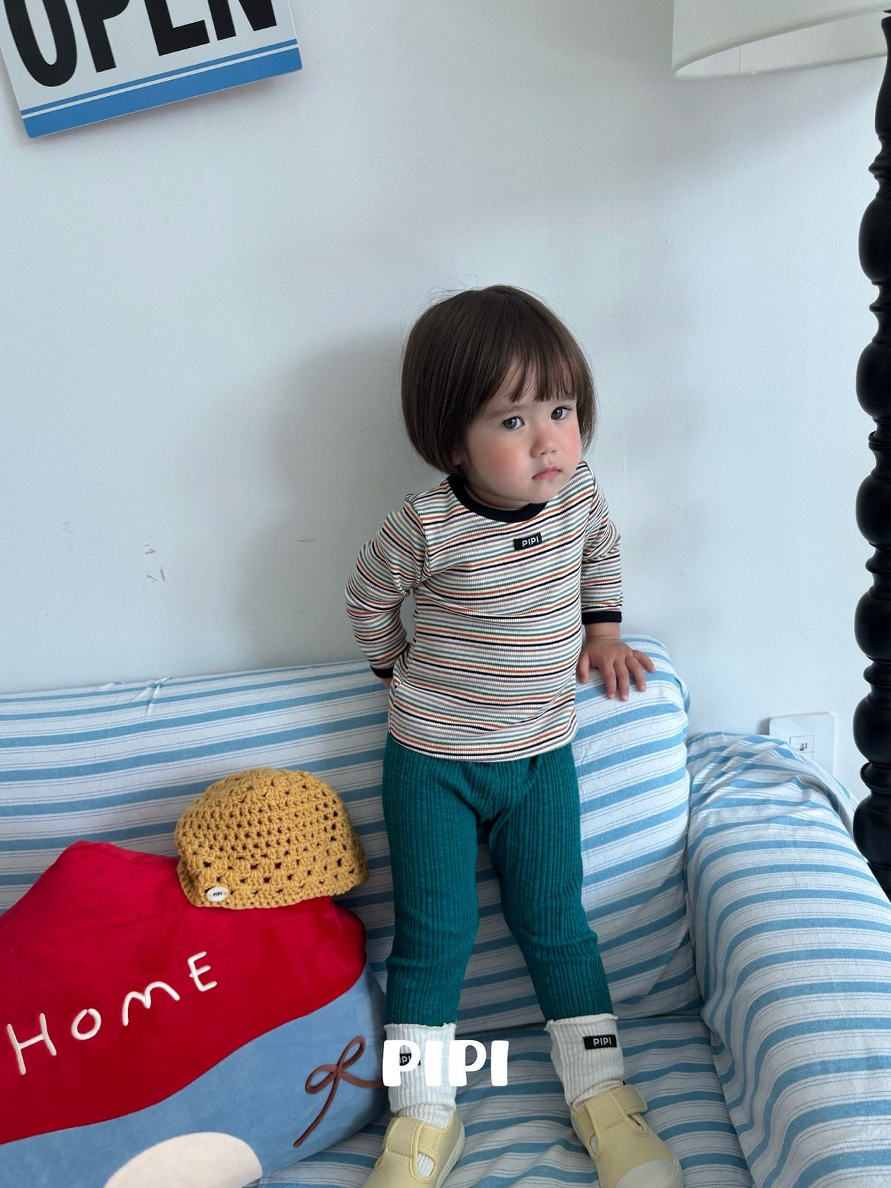 ［pipi］Rainbow stripe tee
