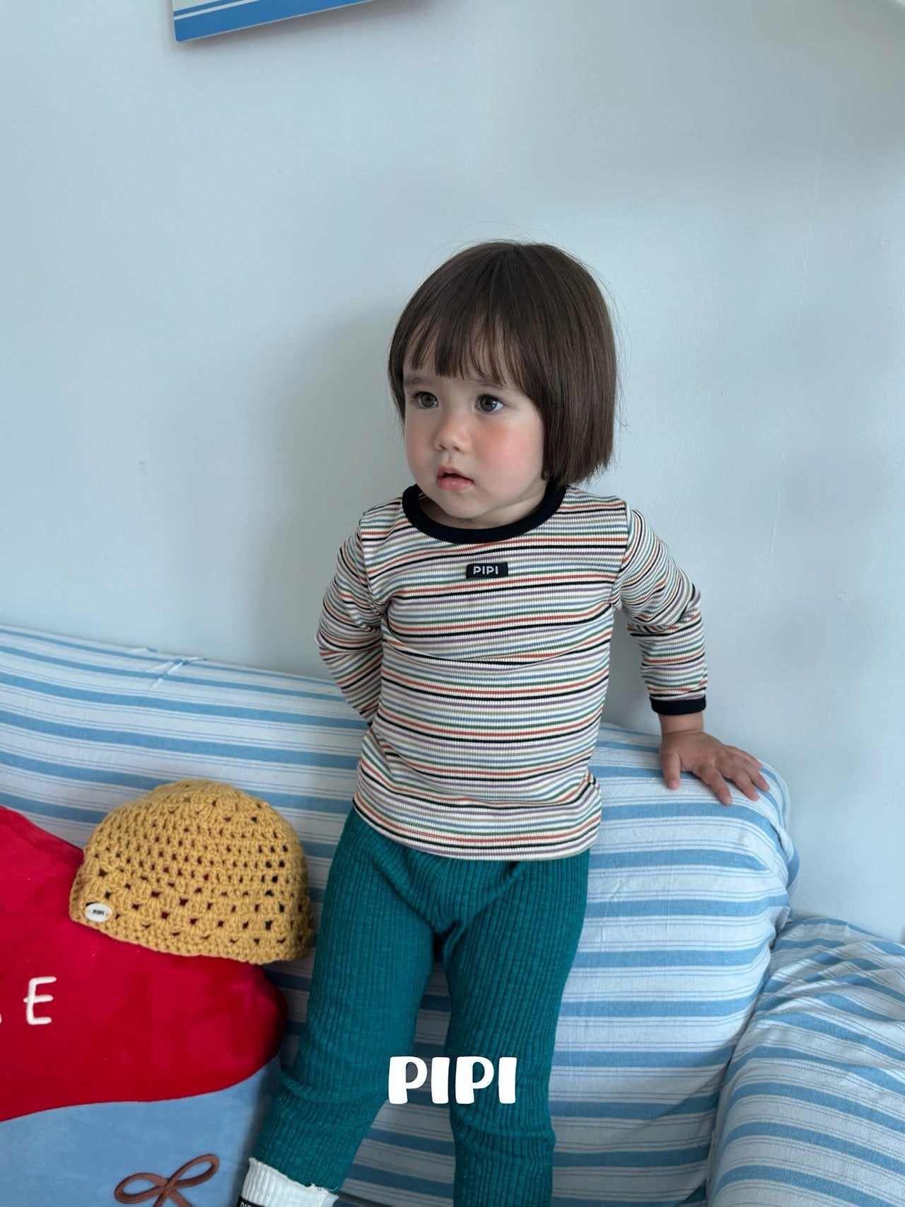 ［pipi］Rainbow stripe tee