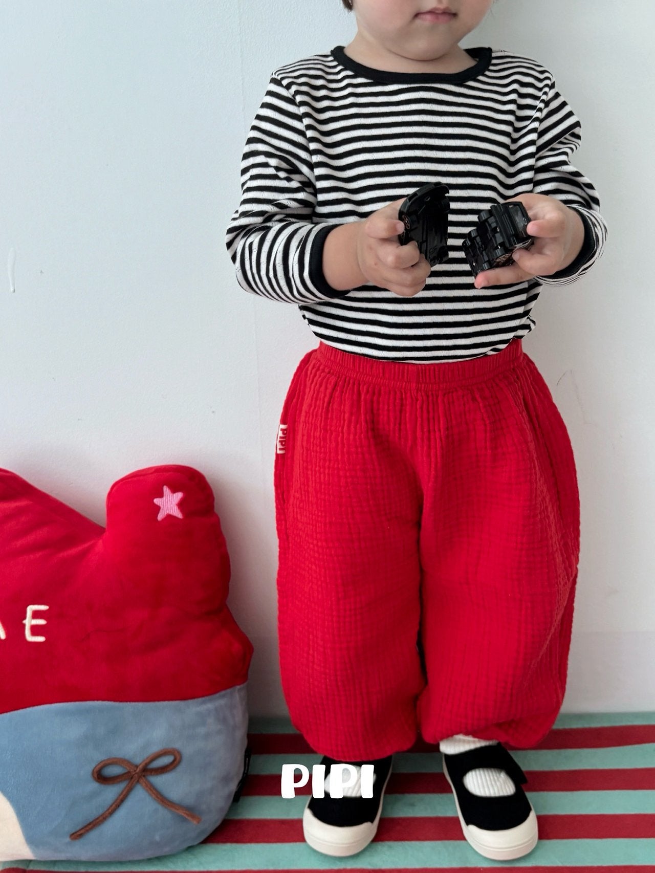 ［pipi］Stripe round tee