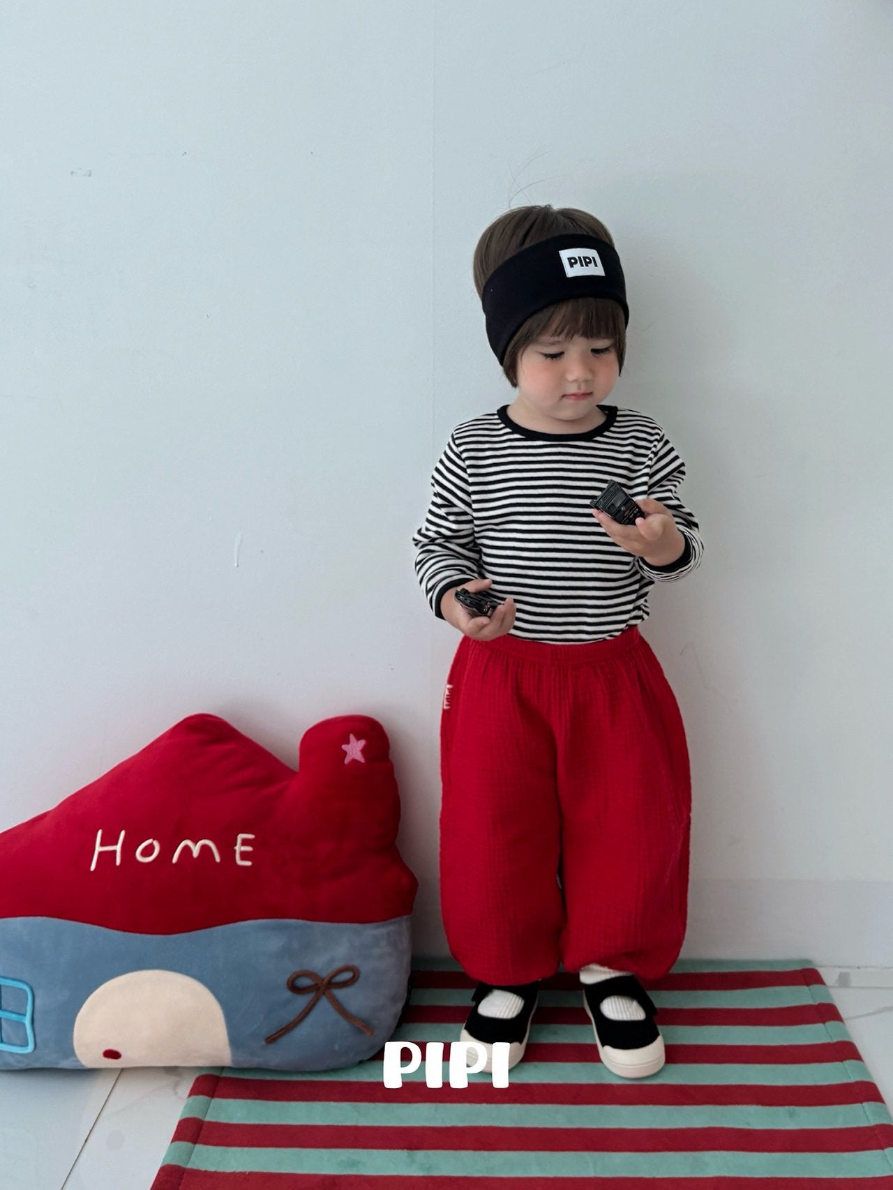 ［pipi］Stripe round tee