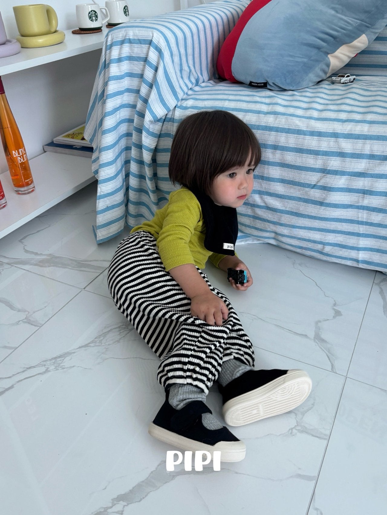 ［pipi］Buttun span rompers
