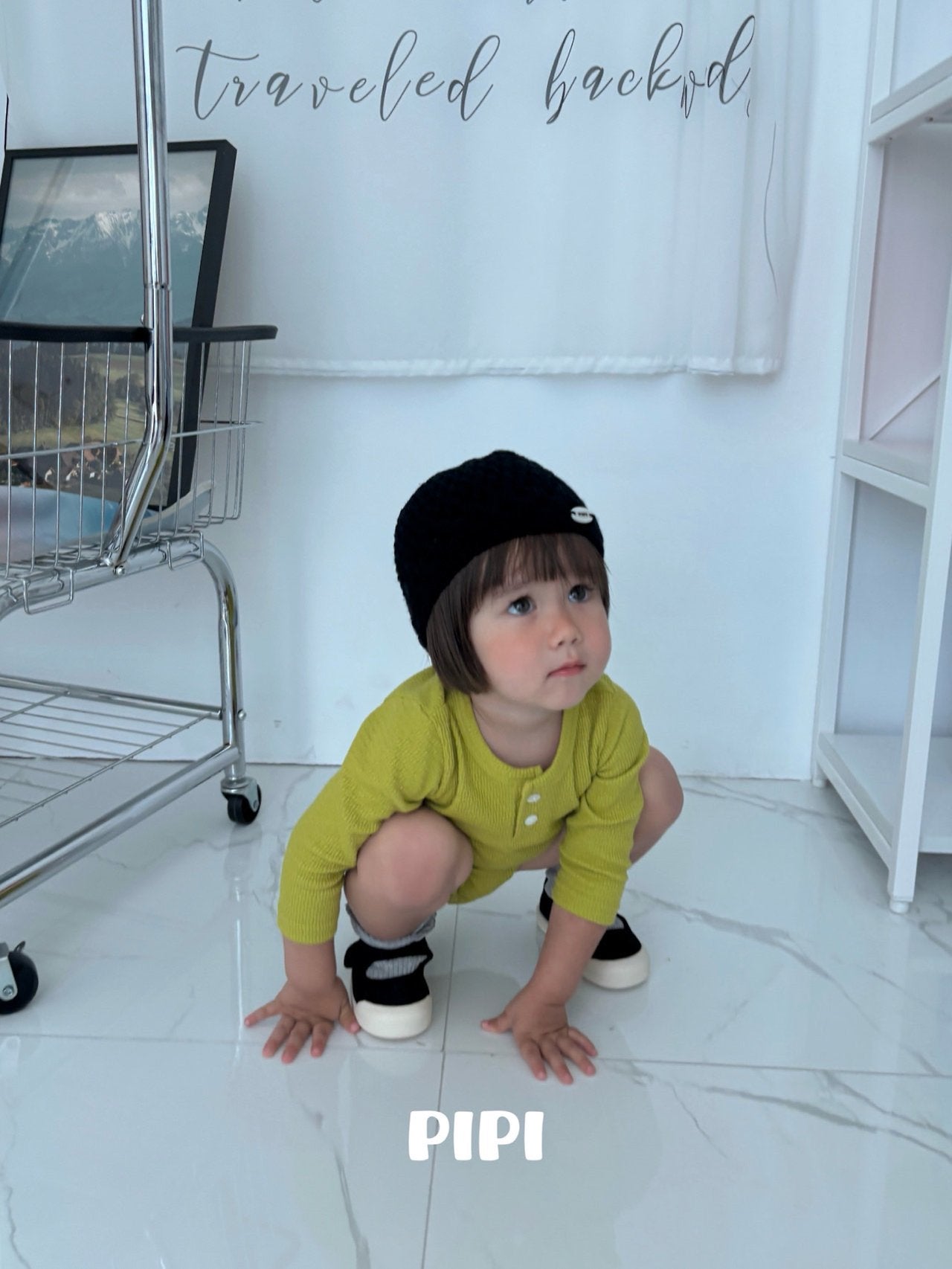 ［pipi］Buttun span rompers