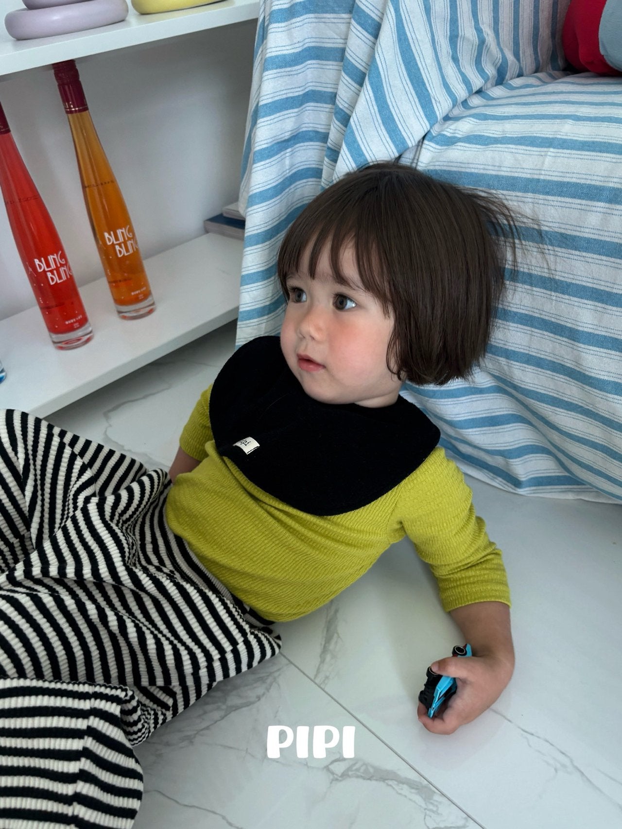 ［pipi］Buttun span rompers