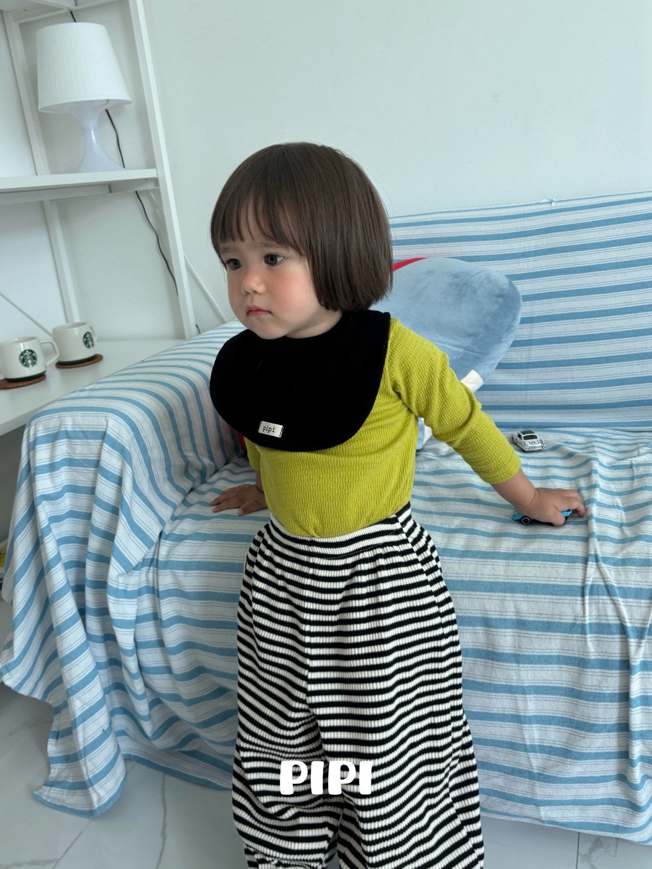 ［pipi］Buttun span rompers