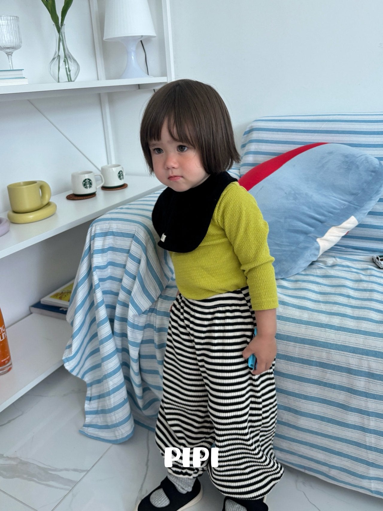 ［pipi］Soft stripe jogger pants