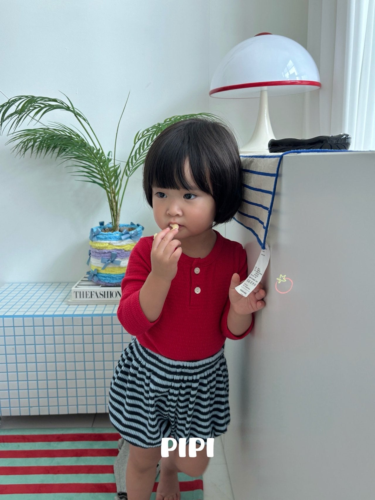 ［pipi］Buttun span rompers