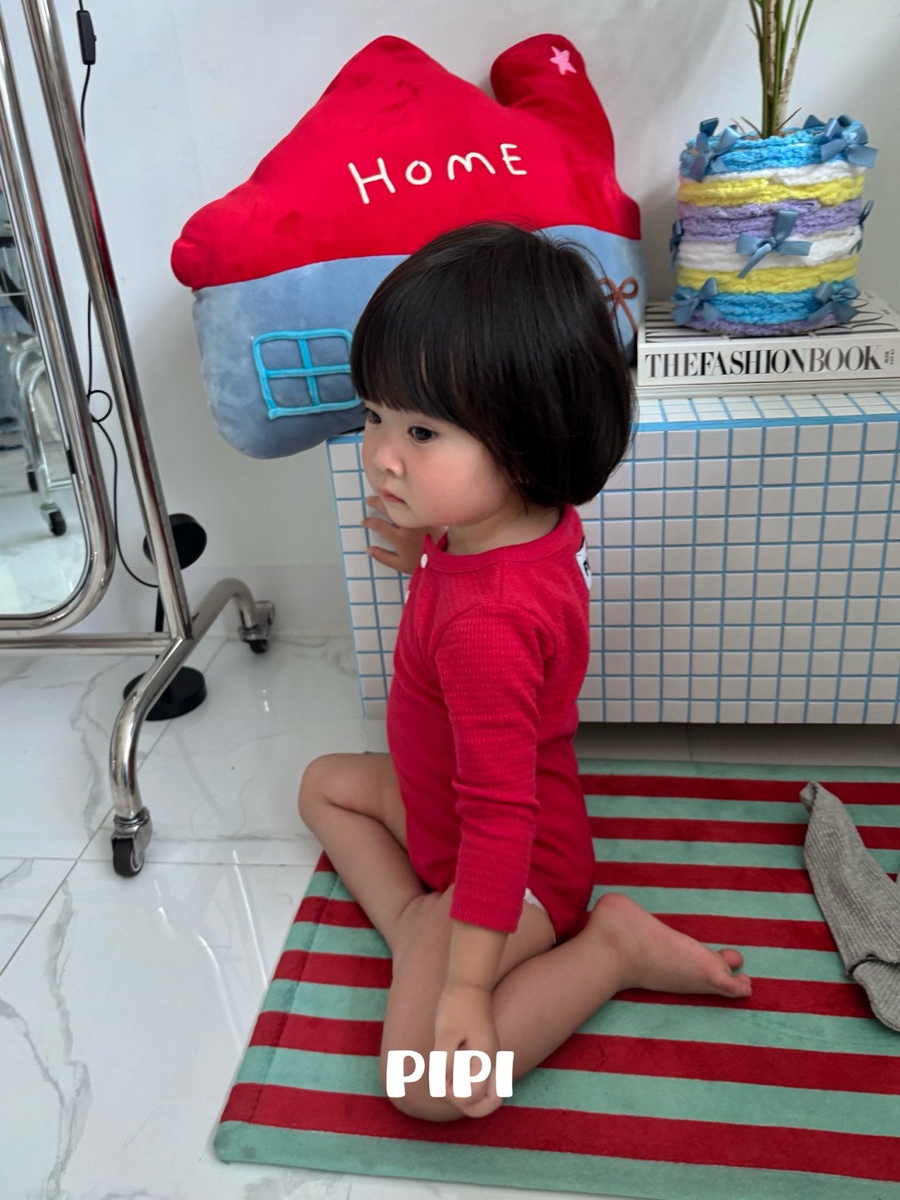 ［pipi］Buttun span rompers