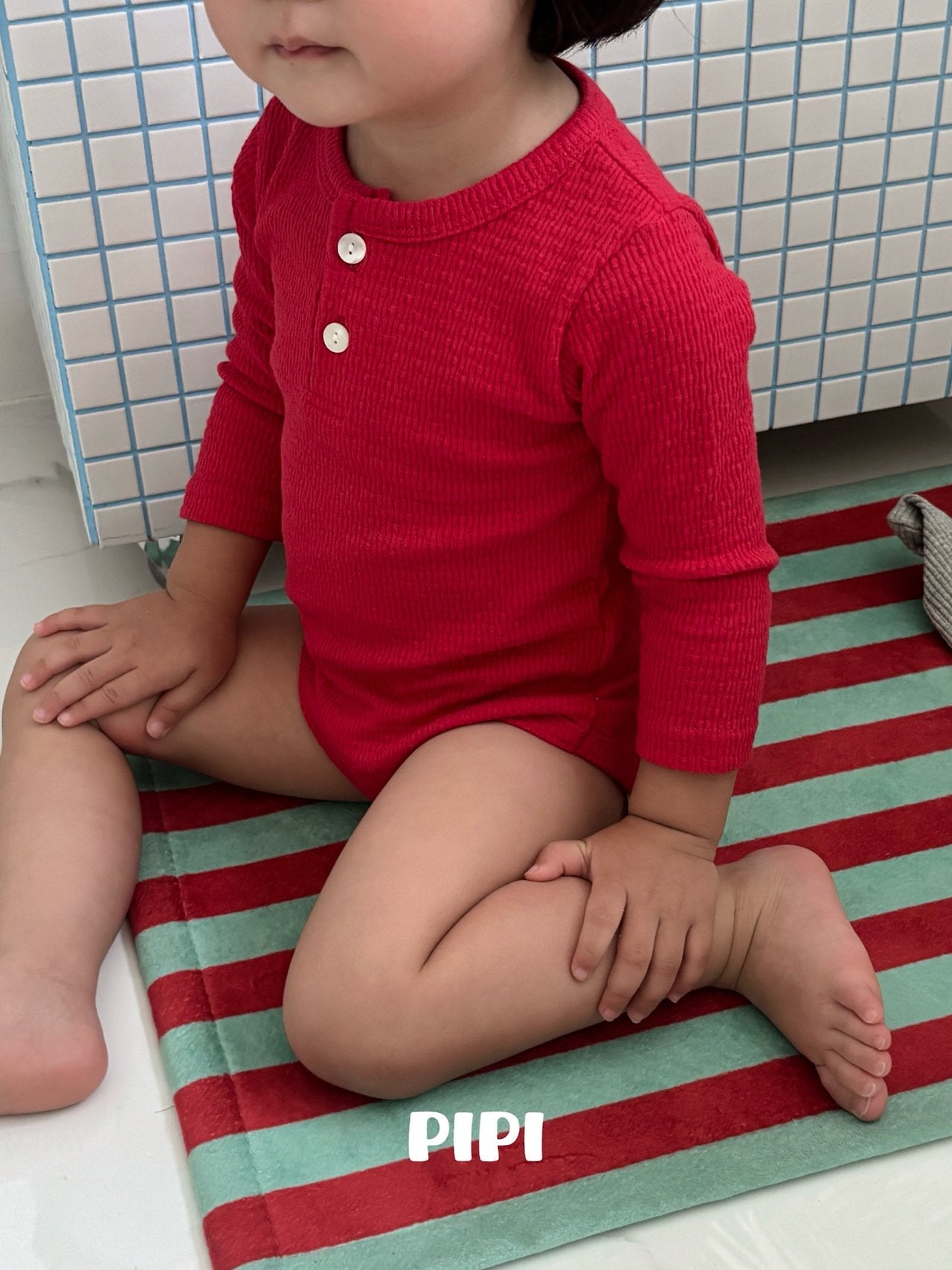 ［pipi］Buttun span rompers