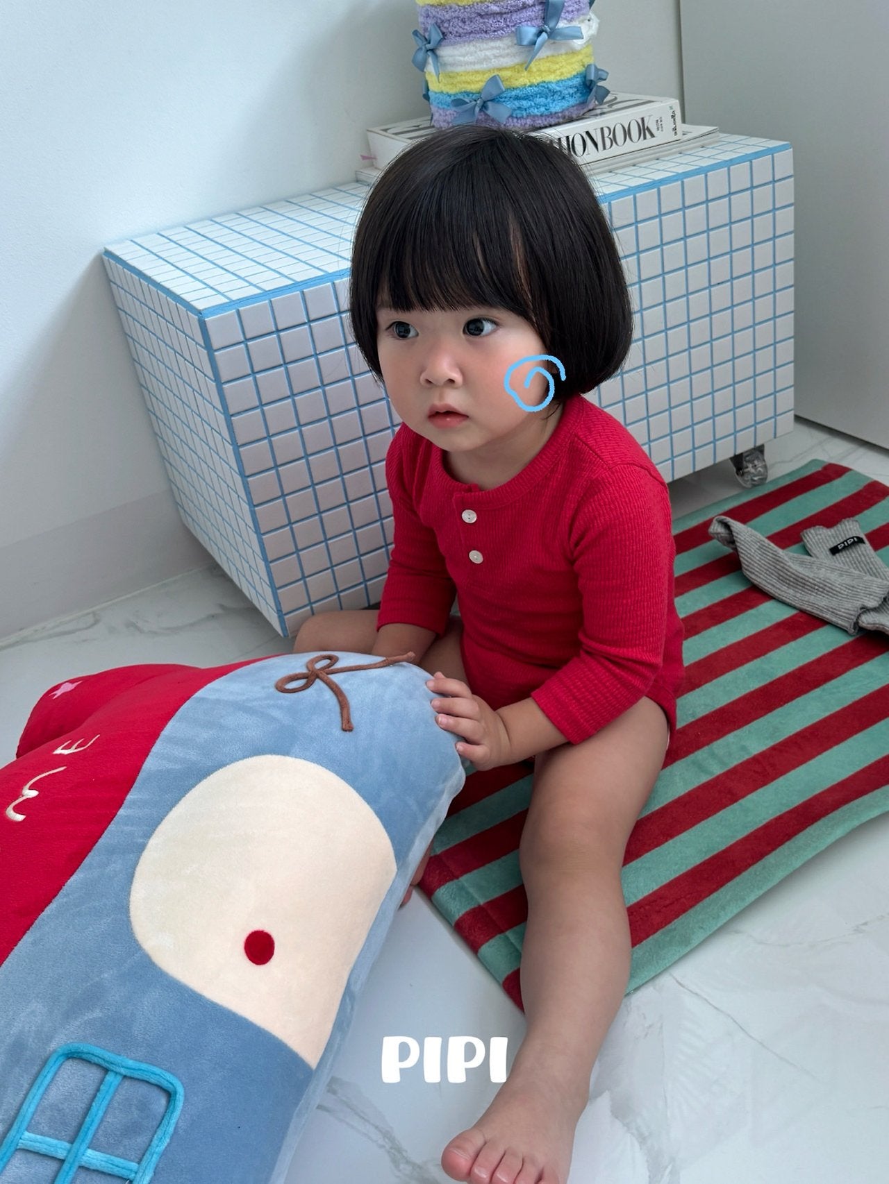 ［pipi］Buttun span rompers
