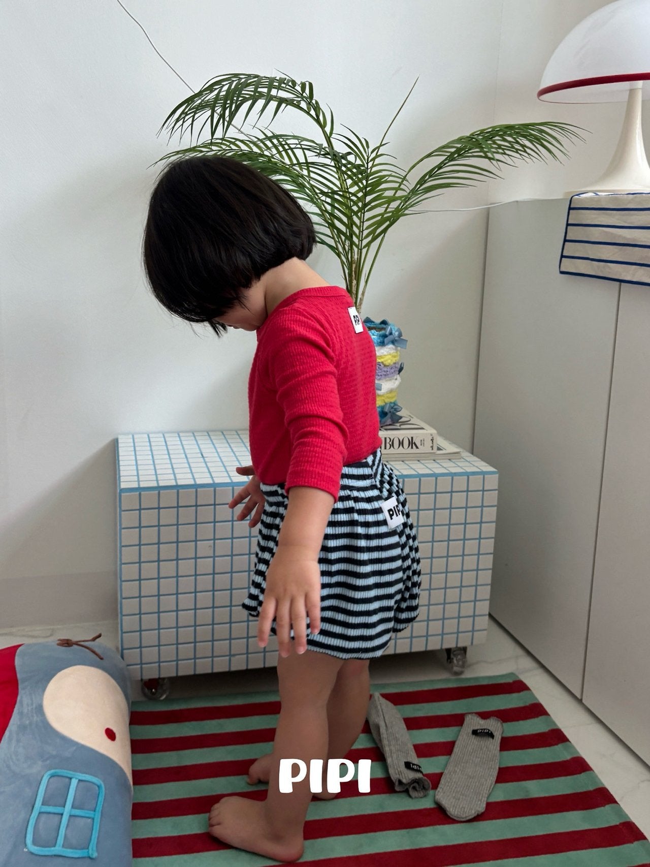 ［pipi］Buttun span rompers