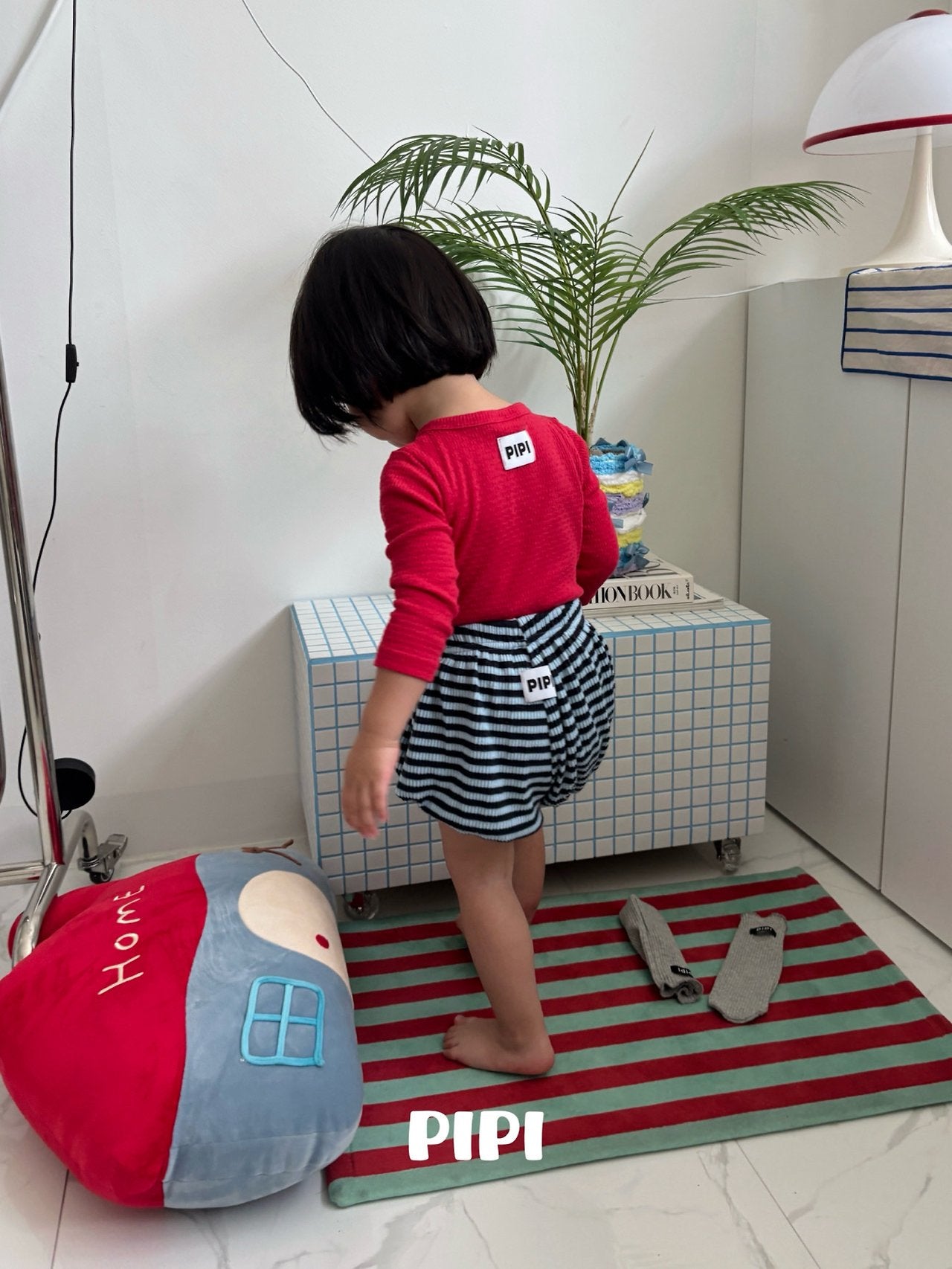 ［pipi］Buttun span rompers