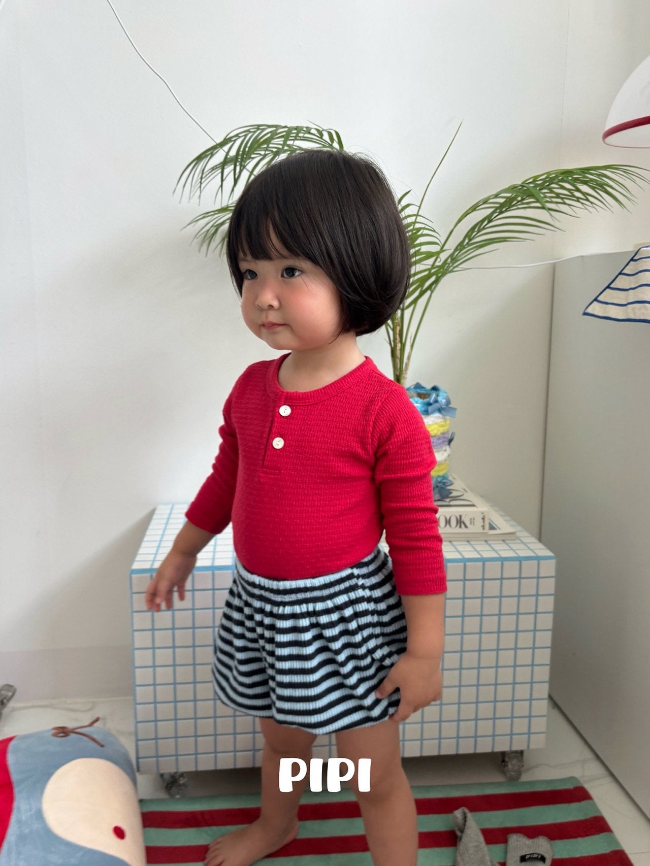 ［pipi］Buttun span rompers