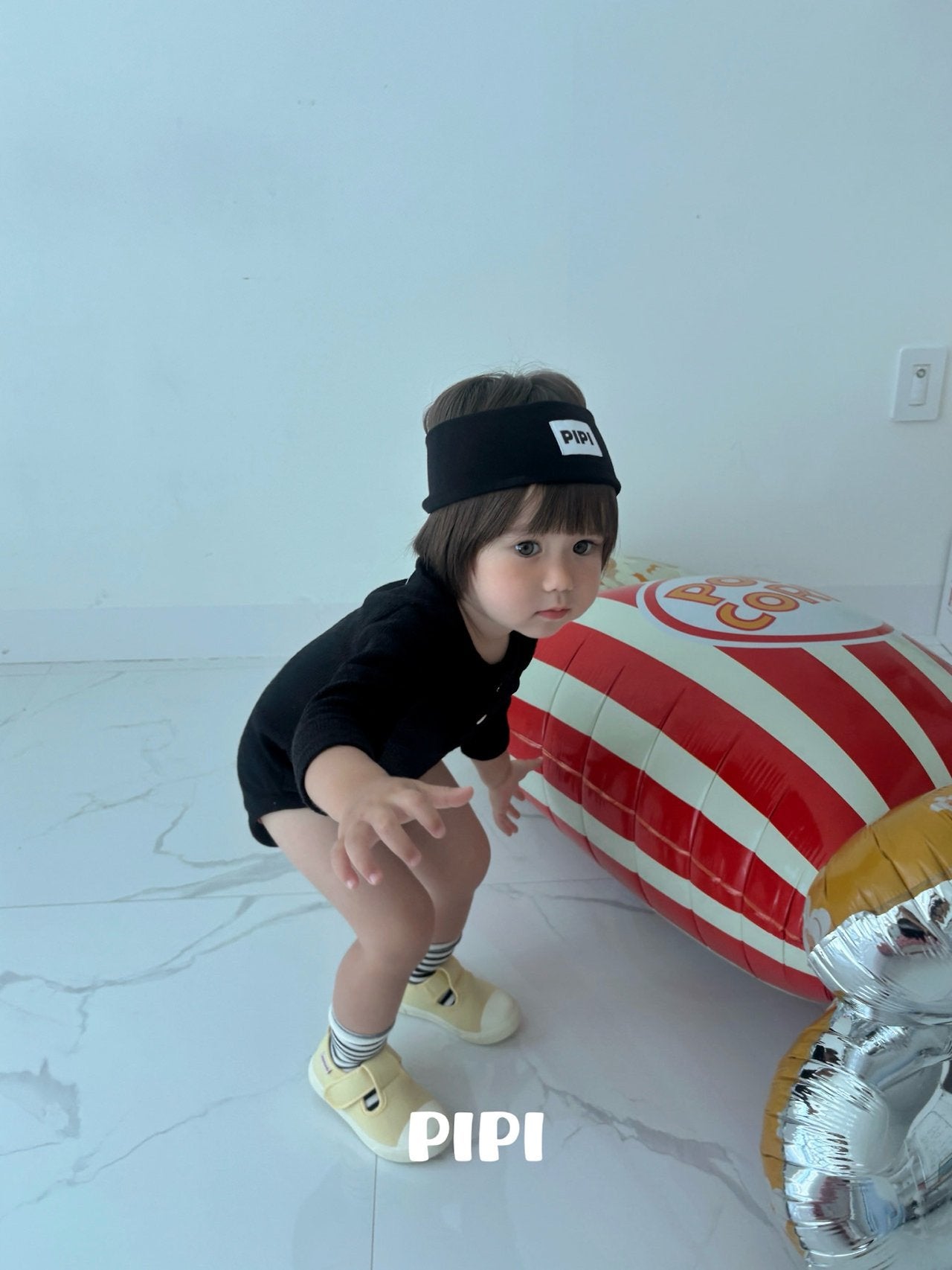 ［pipi］Buttun span rompers