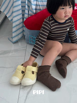 ［pipi］Stripe rompers & beanie set