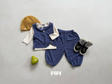 ［pipi］Soft stripe sleeveless tops