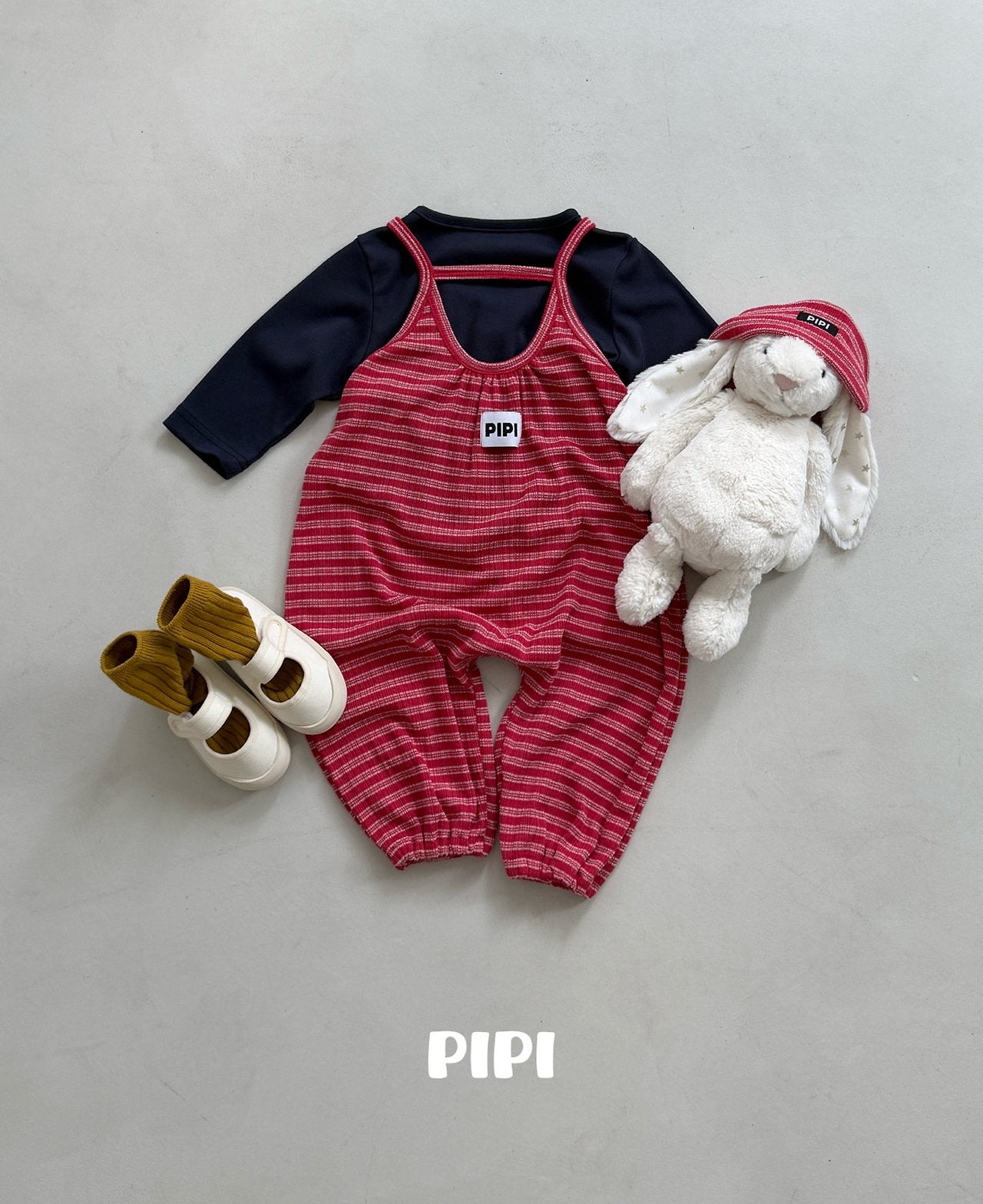 ［pipi］Pipi stripe overalls