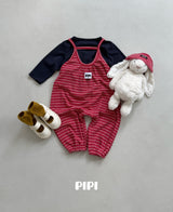 ［pipi］Pipi stripe overalls