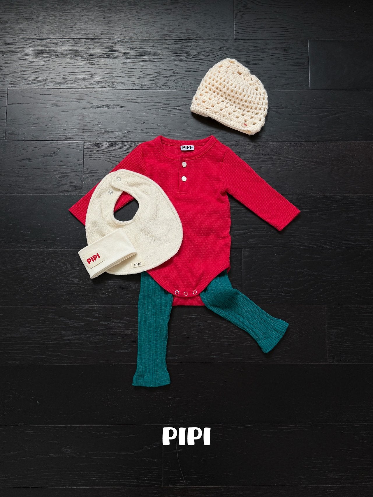 ［pipi］Buttun span rompers