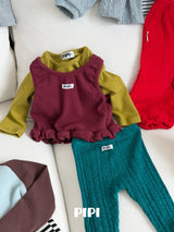 ［pipi］Color rib leggings