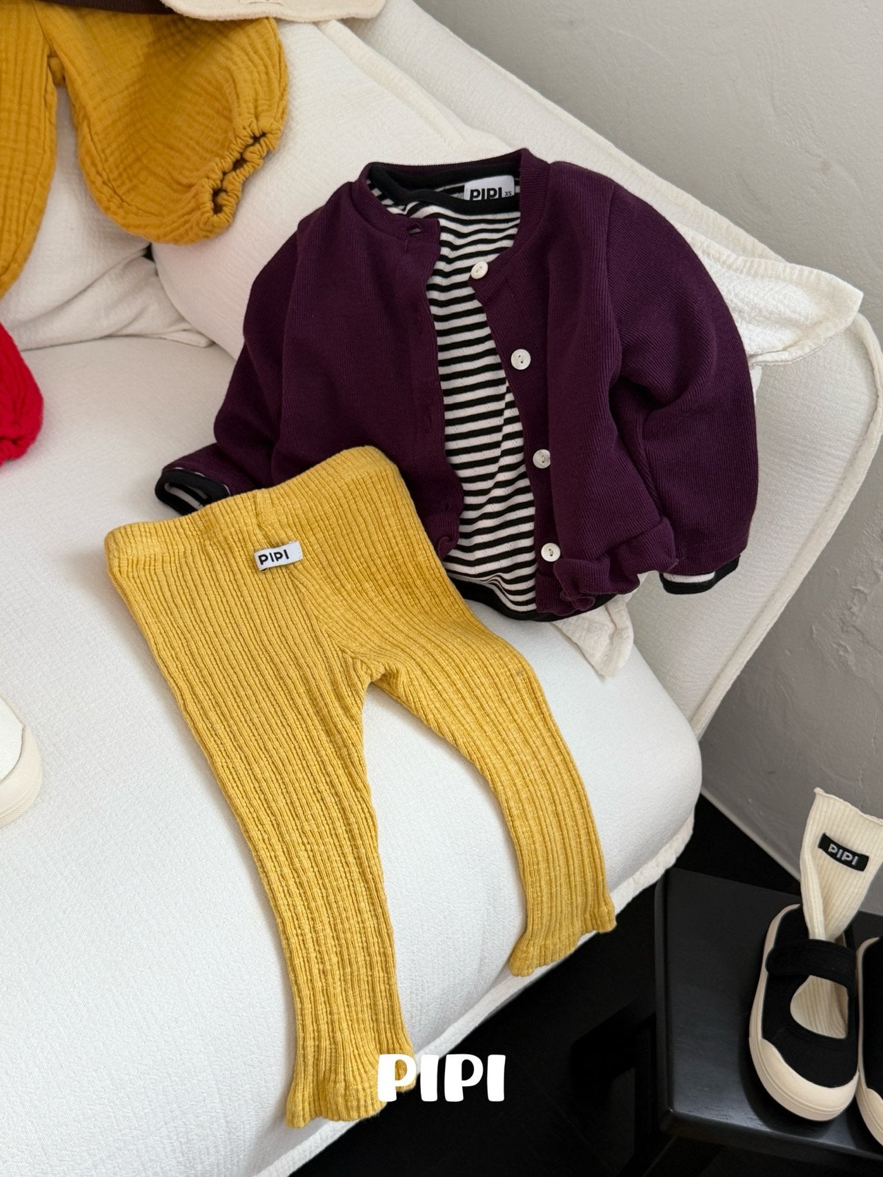 ［pipi］Color rib leggings