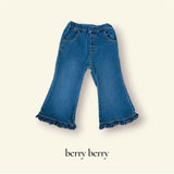 ［berry berry］Frill flare denim pants