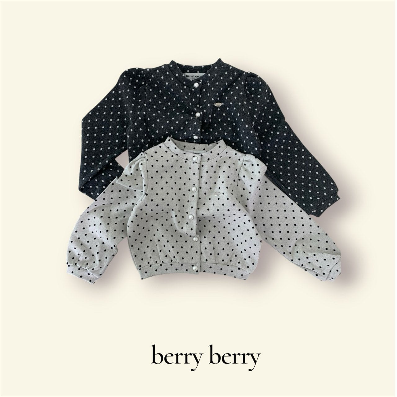 ［berry berry］Dot puff cardigan