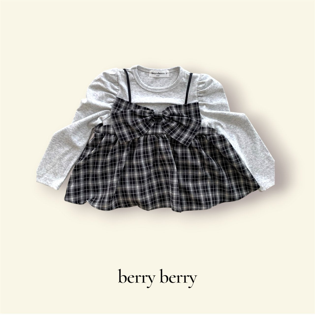 ［berry berry］Check bustier tee