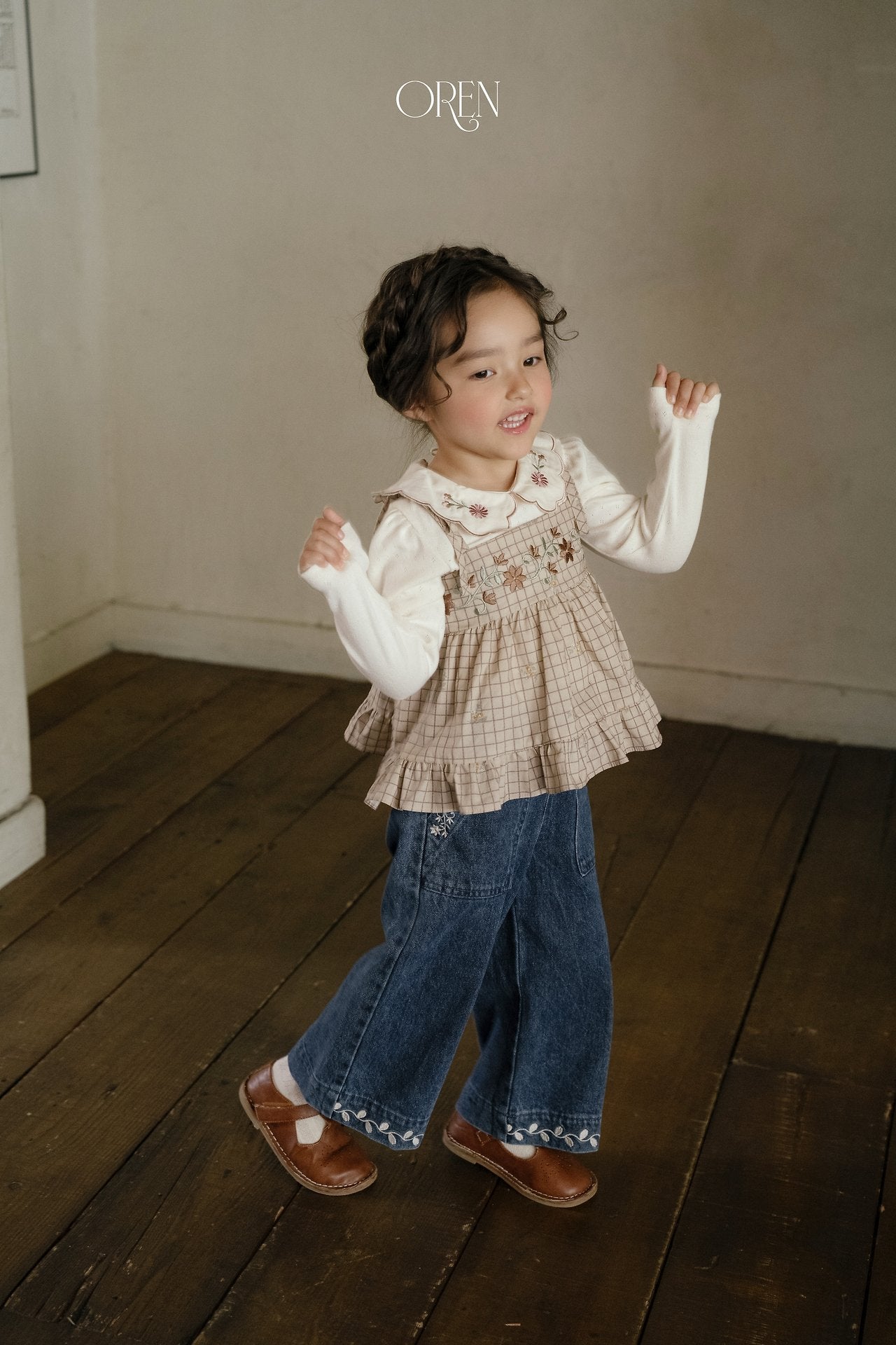 ［OREN］Maple embroidery denim pants