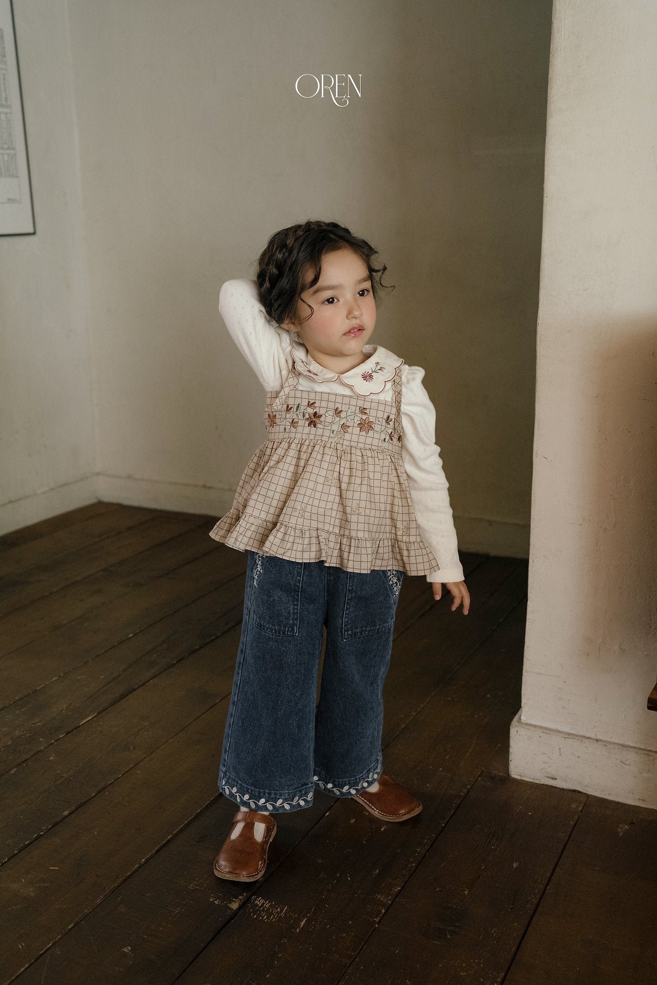 ［OREN］Maple embroidery denim pants