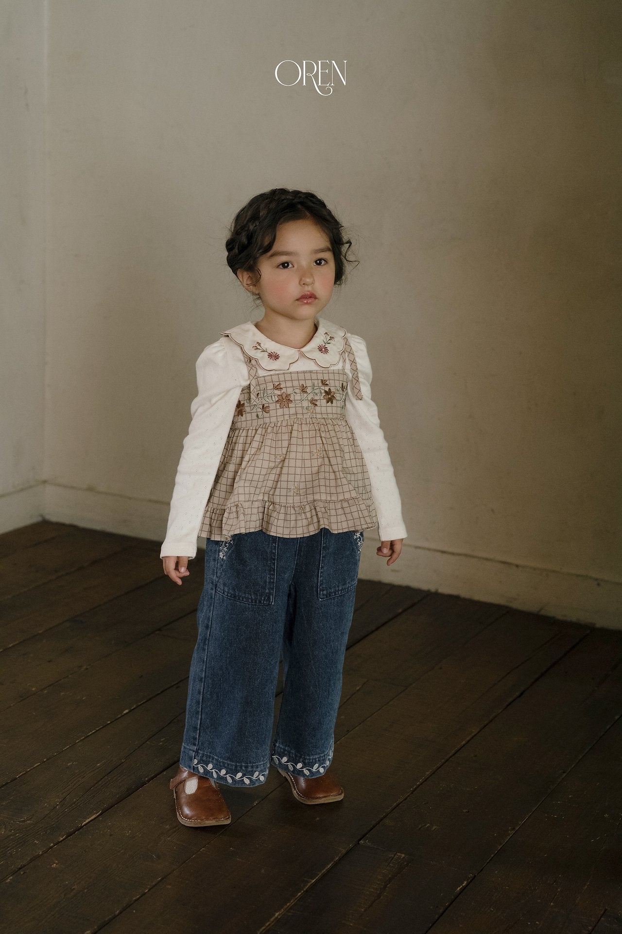 ［OREN］Maple embroidery denim pants