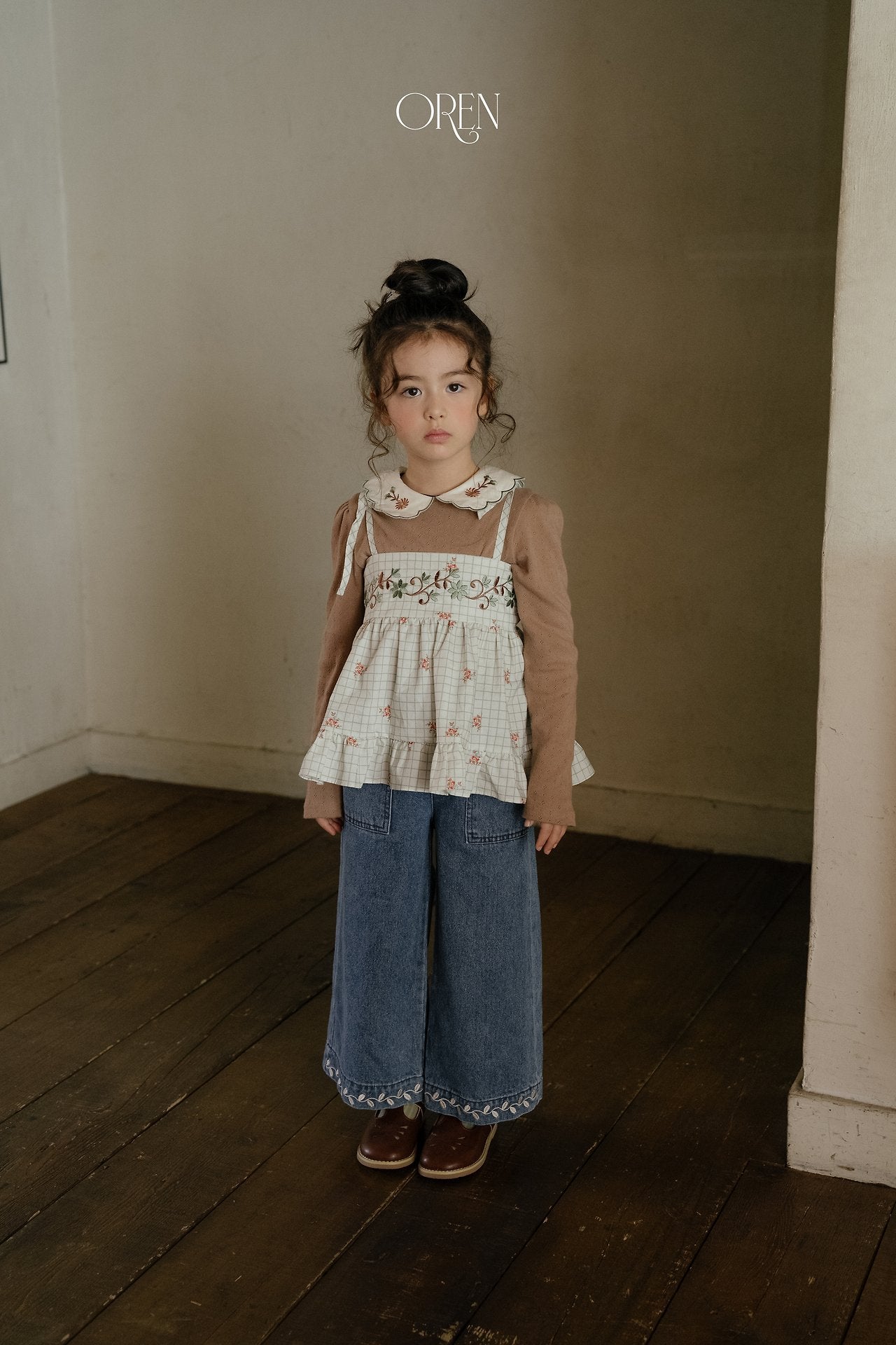 ［OREN］Maple embroidery denim pants