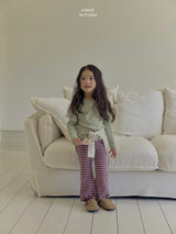 ［LINDO］Knit stripe flare leggings