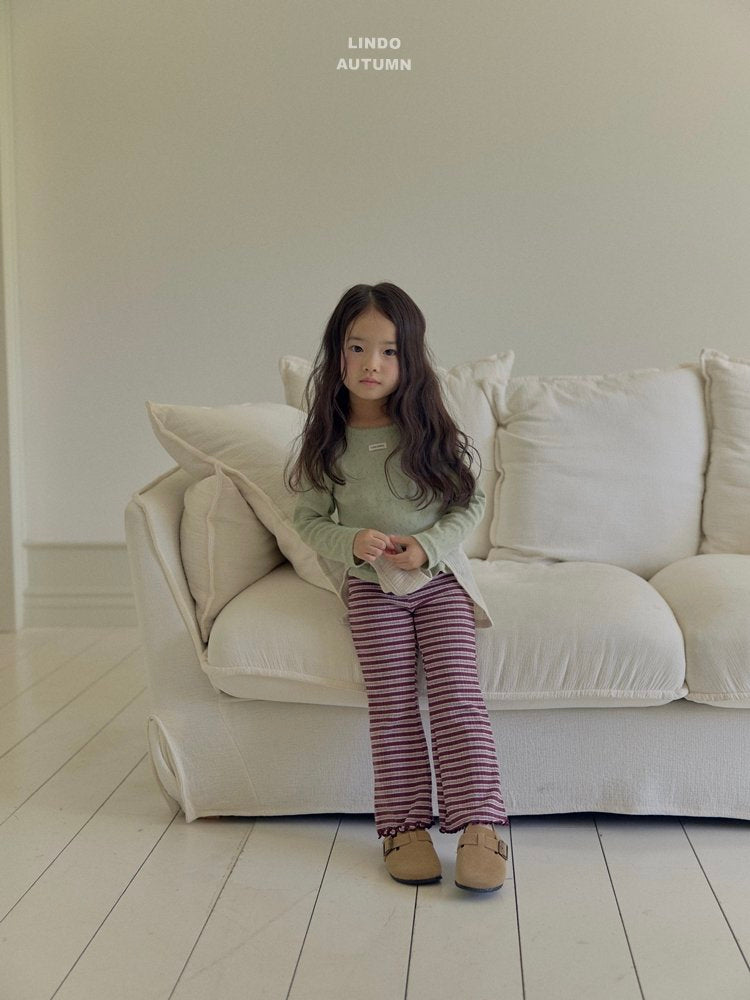 ［LINDO］Knit stripe flare leggings