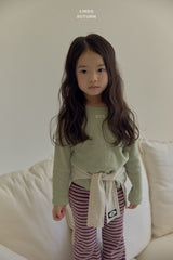 ［LINDO］Knit stripe flare leggings