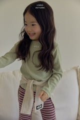 ［LINDO］Knit stripe flare leggings