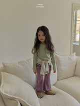 ［LINDO］Knit stripe flare leggings