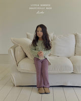 ［LINDO］Knit stripe flare leggings