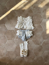 ［bebe holic］Sage check lace bloomer