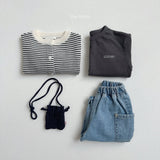 [minirobe] Side denim pants