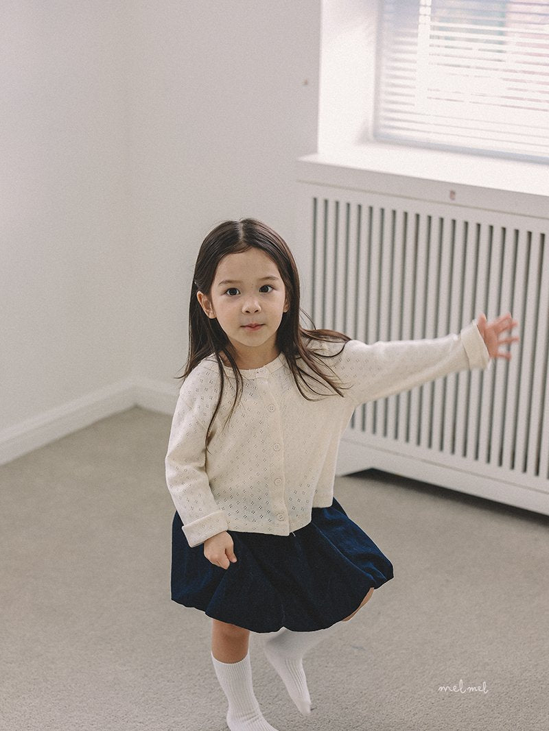 ［MELMEL］Balloon denim skirt