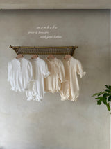 ［monbebe］Waffle double lace rompers