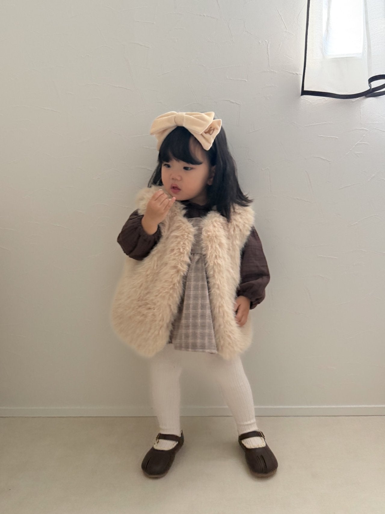 ［mimi market］Cookie check one-piece