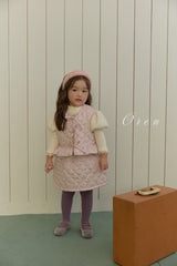 ［OREN］Rose padding vest & skirt set