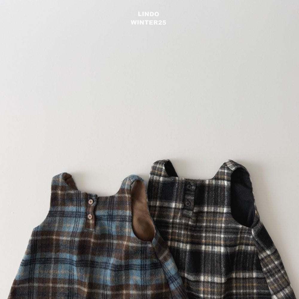 ［LINDO］Milk square one-piece (check)