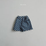 [minirobe] Flower denim short pants